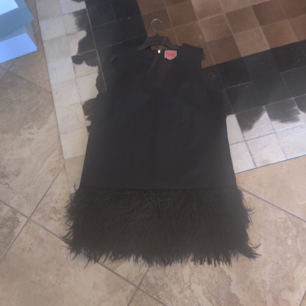 Kate Spade Feather Trim Dress Size 16 New